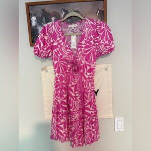 Francesca's Collections Pink and White Midi Dress